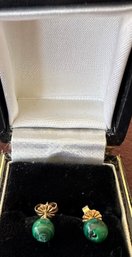 14k Post Tiny Jade? Studs - J56