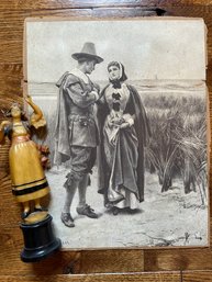 Alfred Fredericks 1889 Print And Antique Figurine Stamped DRR No 86634 - FF22