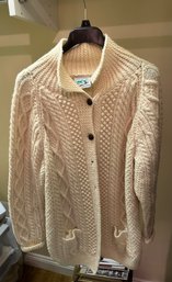 Heavy Aran Handknit Donegal Ireland Sweater - FFC1