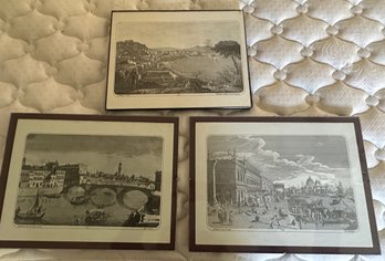 3 Italy Lithographs: Firenze, Venezia, Napoli - 2f
