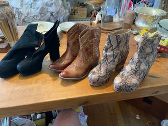 3 Pairs Of Ladies Boots Size 8.5