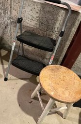 Two Stools: One Vintage Wooden - Bt24