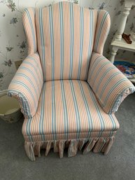 Petite Stripped Accent Chair With Ruffle - BD1h