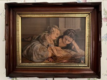 Painting On Board With Wood Carved Frame - BD1m