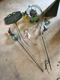 Iron Wind Chime And Two Garden Stakes Etc. -G10