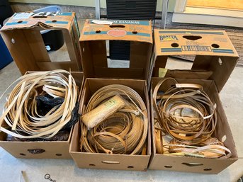 Three Boxes Of Basket Making Supplies - G11