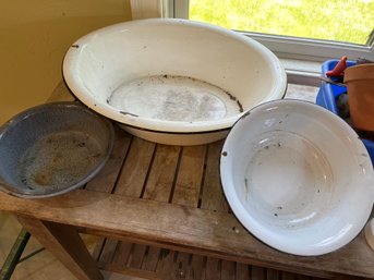 Three Antique Enamel Bowls - G17