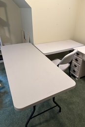 2 Useful Folding Tables 6ft And 4ft With Chair - BD3g