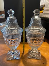 Cut Crystal Conserve Or Sweetmeat Jars And Covers