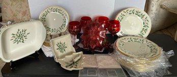 Lenox Collection - 12 Lg Plates, 12 Sm Salad Plates Plus Extras - L51