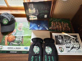 Signed Jojo White #10 Photo, Celtics Dancers, Hat, Gloves, Etc - D123