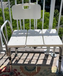 White Adjustable Wide Shower Chair - P5