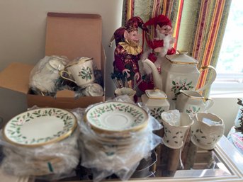 All New Lenox - 12 Cups And Saucers 12 Desert Plates Teapot Sugar Creamer Etc. - 2Den17