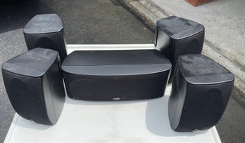 Polk Audio Center Chsnnel Speaker And 4 Satellite Speakers