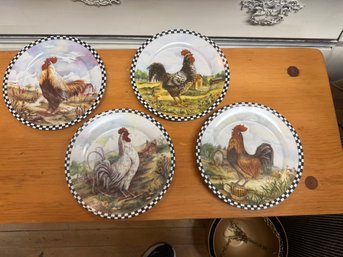 4 Rooster Plates