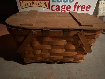 Vintage Jerywil Wov-N-Wood Picnic Basket - B