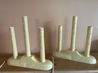 Pair Of Vintage 3 Candle Candelabras -p51