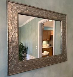Whimsical Silver Tone Wall Mirror - D9
