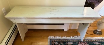 White Bench In Faux Wood Finish - F3