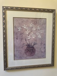 Potted Floral Print In Silver Tone Frame - F7