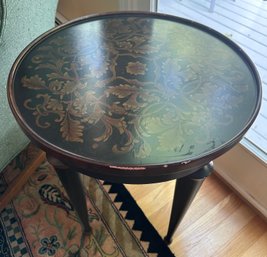 Black Faux Gold Painted Accent Table - FR7