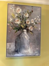 Floral Canvas Wall Art White Framed Edging - Dr3