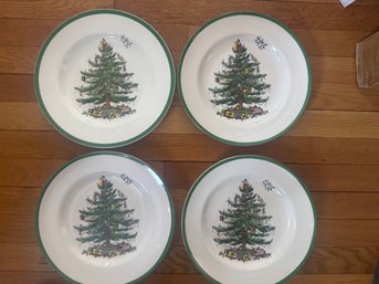 SPODE Christmas Tree (4) Dinner Plates