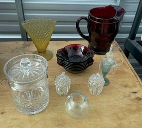 Asoorted Crystal And Colored Glass