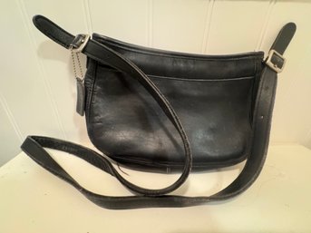 Vintage Coach Black Leather Crossbody