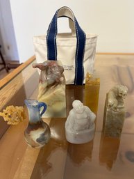 Collection Of Soapstone And Stone Carvings