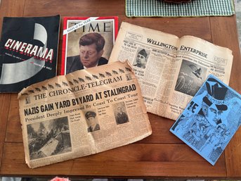 Vintage Papers .. Nice Lot .. The Chronicle Telegram Has Some Damage