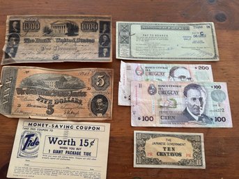 Vintage Paper Money Plus A Coupon