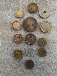 Collection Of Assorted International Coins & Tokens