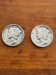 1943 Mercury(2) Dimes The Winged Liberty Head 1943/1945