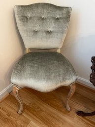 Sea Foam Green Velvet Button Backed Accent Chair - D06