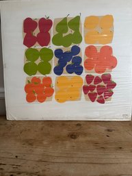 Vintage Graphic Design Of Fruit: Artist: Alyssia Lazin  1970s   26x24