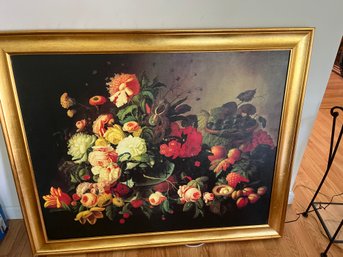 Large Gold Framed Floral Print - D18