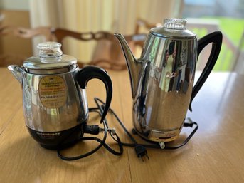 Two Vintage Percolators I  Great Condition
