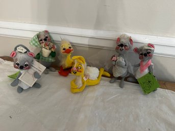 Vintage Annalee Animals .. Nice Condition 6 In Lot