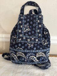 Vera Bradley Mimi Backpack Retired Blue Coin Pattern