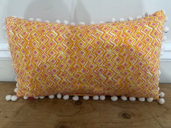Lilly Pulitzer Throw Pom Pom Pillow .. Very Cute 11x19