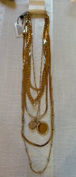 New On Trend Chicos Multi Strand Gold Tone Necklace..12
