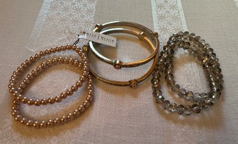 New White House Black Market Coordinating Bracelets, Silver, Grey, Pink ..17