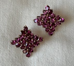 14k Yellow Gold Amethyst Earrings - 6