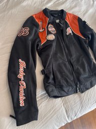 Harley-Davidson Women's Black And Orange Mesh Riding Jacket