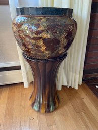 Green Jardinier With Coordinating Pedestal - Lv18