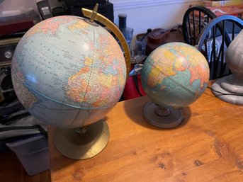 2 Vintage Globes