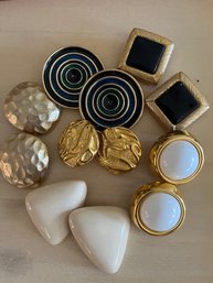 6 Large Pairs Of Clip-on Earirings-j1