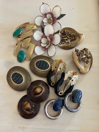 7 Pairs 1980s Clip-on Earrings, Catrina-J15