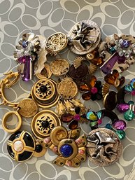Costume Earrings Jewelry Lot Needs Repair-J16